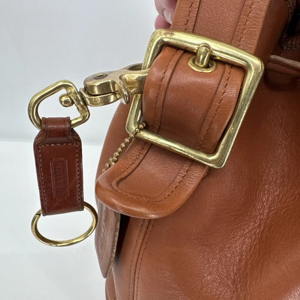 Vintage Coach Brown Leather Drawstring Bucket Bag 9952 Made in USA